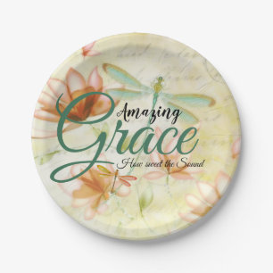 Amazing Grace Bloemen en libel Papieren Bordje