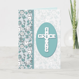 Amazing Grace Bluebird Doodles gepersonaliseerd Feestdagen Kaart