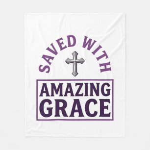 Amazing Grace Christelijk Kruis Vintage Fleece Deken
