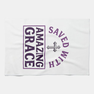 Amazing Grace Christelijk Kruis Vintage Theedoek