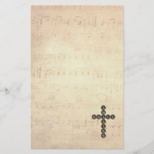 Amazing Grace Cross op  muziekblad Briefpapier
