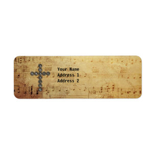 Amazing Grace Cross op muziekbladen Aangepast Etiket