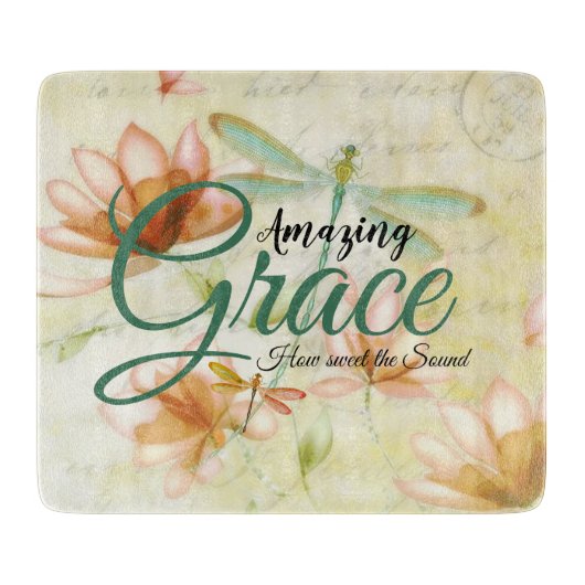 Amazing Grace Flowers and dragonfly Snijplank (Voorkant)