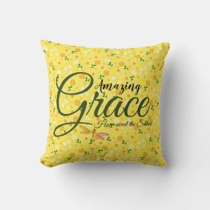 Amazing Grace Gele voorjaarsbloemen Kussen