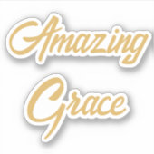 Amazing Grace Hand Lettering Gold Sticker (Voorkant)