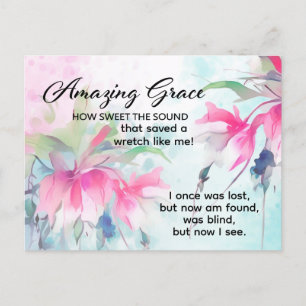 Amazing Grace How Sweet the Sound Christian Hymn Briefkaart