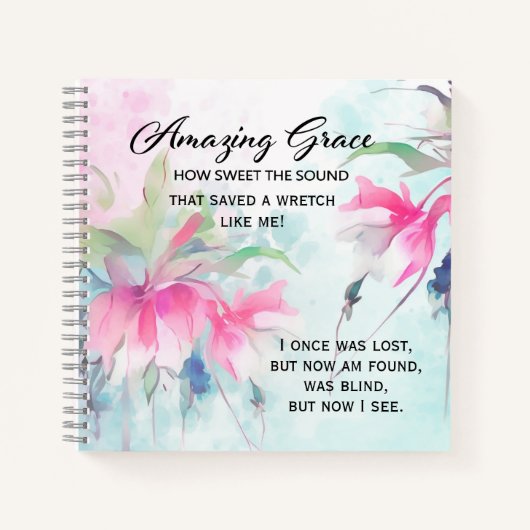 Amazing Grace How Sweet the Sound Christian Hymn Notitieboek (Voorkant)