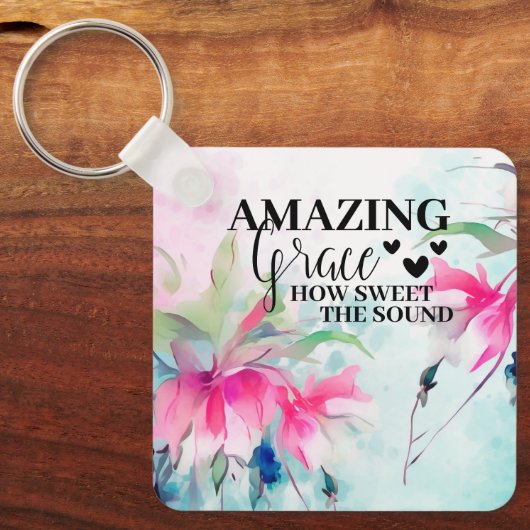 Amazing Grace How Sweet the Sound Christian Hymn Sleutelhanger (Voorkant)