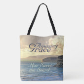 Amazing Grace Hymn Ocean Sunset Tote Bag (Achterkant)