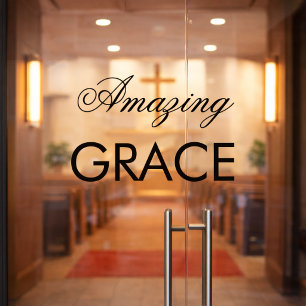 Amazing Grace-kerk Kan tekst veranderen Ruitsticke Raamsticker