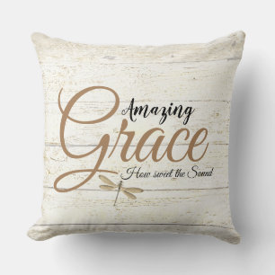 Amazing grace op houten kussen