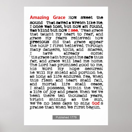 Amazing Grace Poster (Voorkant)