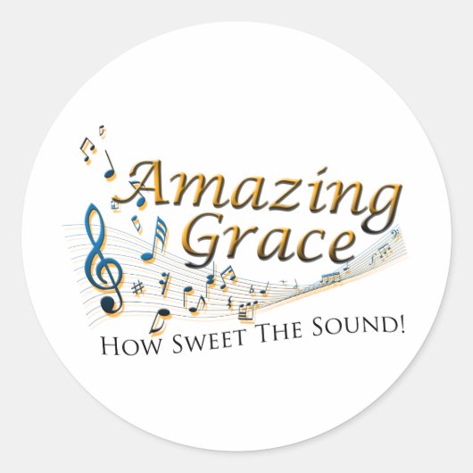 Amazing Grace Ronde Sticker (Voorkant)
