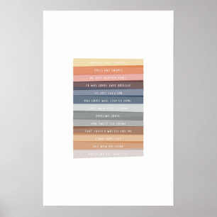 Amazing Grace Tekst Kleur Kunstprint voor Kinderen Poster