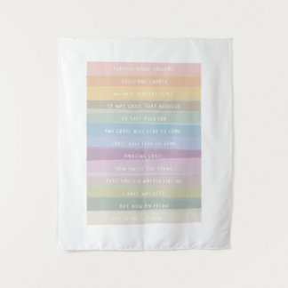 Amazing Grace Tekst Regenboog Kleurrijke Kunst Wandkleed