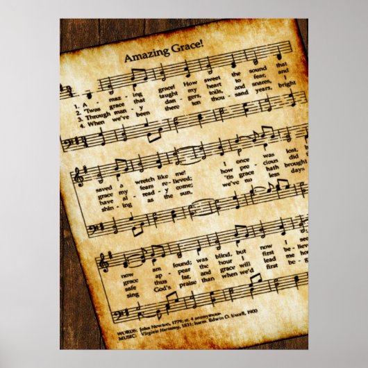 Amazing Grace Vintage Wall Poster (Devant)