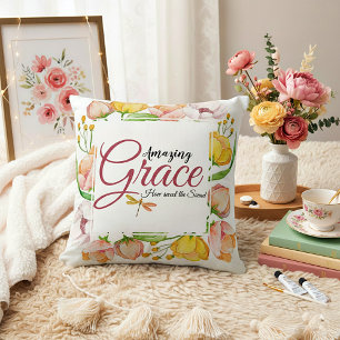 Amazing grace waterverf bloemstuk kussen