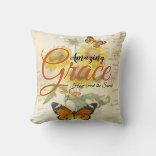 Amazing Grace Zonnebloemen en vlinder  Kussen