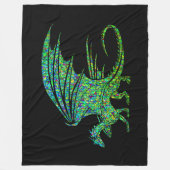 Amazing Green Dragon Mosaic Fleece Deken (Voorkant)