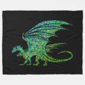 Amazing Green Dragon Mosaic Fleece Deken (Voorkant (Horizontaal))