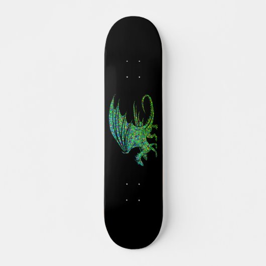 Amazing Green Dragon Mosaic Skateboard (Voorkant)