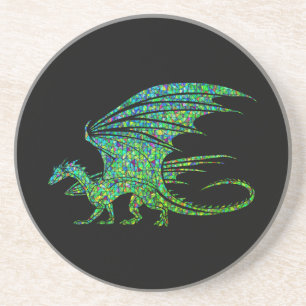 Amazing Green Dragon Mosaic Zandsteen Onderzetter