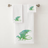 Amazing Green Mosaic Dragon Bad Handdoek (Insitu)