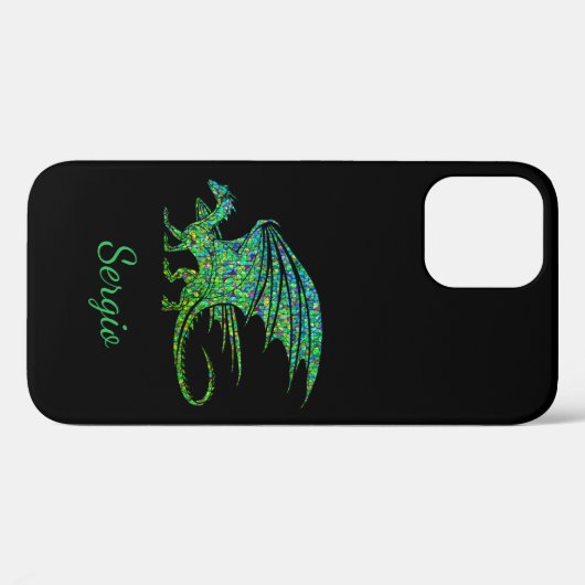 Amazing Green Mosaic Dragon Case-Mate iPhone Case (Achterkant (horizontaal))