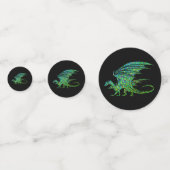 Amazing Green Mosaic Dragon Confetti (Voorkanten)