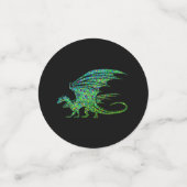 Amazing Green Mosaic Dragon Confetti (Kleine voorkant)