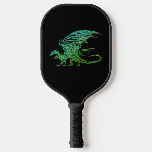 Amazing Green Mosaic Dragon Pickleball Paddle (Voorkant)