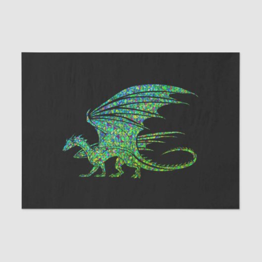 Amazing Green Mosaic Dragon Tissuepapier (Voorkant)