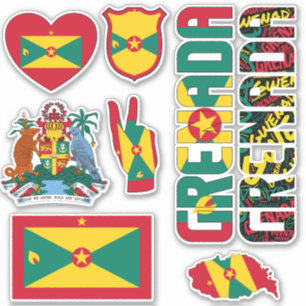 Amazing Grenada Shapes National Symbols Sticker