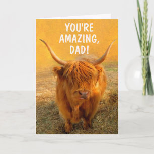 Amazing Highland Steer Vaderdag Kaart
