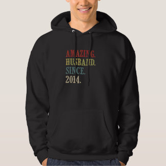 Amazing Husband sinds 2014 Retro 8 Wedding Aniver Hoodie