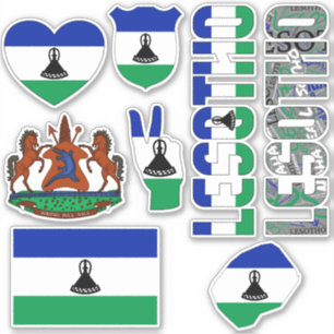 Amazing Lesotho Shapes National Symbols Sticker