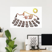 Amazing Machu_Picchu Cusco Peru tekening Poster (Thuiskantoor)