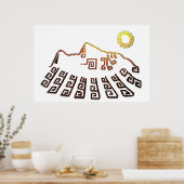 Amazing Machu_Picchu Cusco Peru tekening Poster (Keuken)