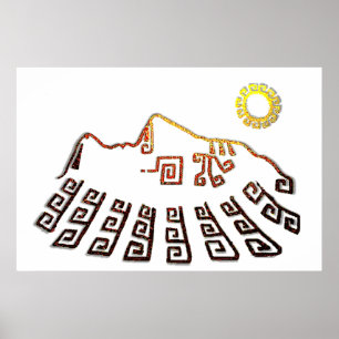 Amazing Machu_Picchu Cusco Peru tekening Poster