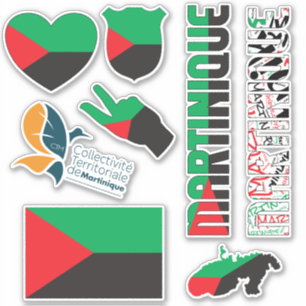 Amazing Martinique Shapes National Symbols Sticker