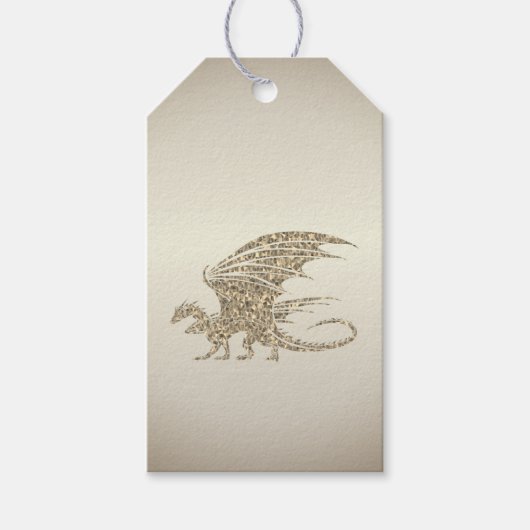 Amazing Mosaic Dragon Golden Cadeaulabel (Voorkant)