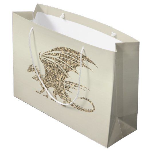 Amazing Mosaic Dragon Golden Groot Cadeauzakje (Achterkant Gekanteld)