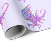 Amazing Mosaic Dragon Paars Cadeaupapier (Rol Hoek)