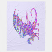 Amazing Mosaic Dragon Paars Fleece Deken (Voorkant)