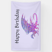 Amazing Mosaic Dragon Paars Name Spandoek (Verticaal)