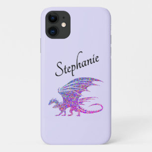Amazing Mosaic Dragon Paars Personal iPhone 11 Hoesje