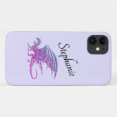 Amazing Mosaic Dragon Paars Personal Case-Mate iPhone Case (Achterkant (horizontaal))