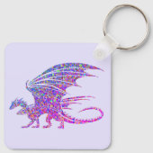 Amazing Mosaic Dragon Paars Sleutelhanger (Achterkant)