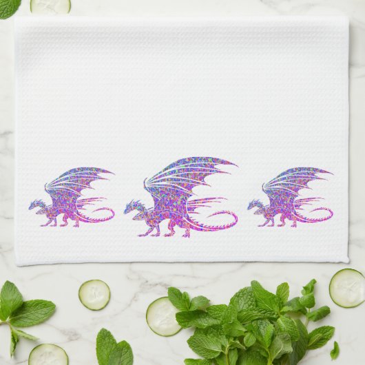 Amazing Mosaic Dragon Theedoek (Gevouwen)