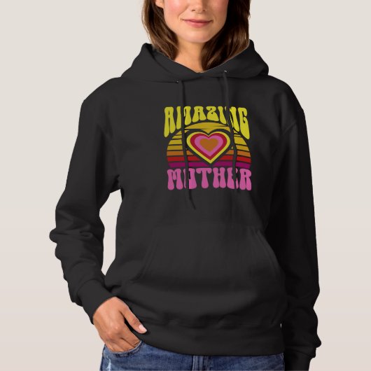 Amazing Mother Cute Sunset Hearts Mother s Day Ret Hoodie (Voorkant)